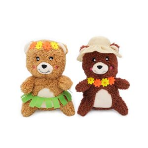 ZippyPaws Cheeky Chumz Jr 2-Pack Pretty in Flowers Bear Dog Toys ZP1078