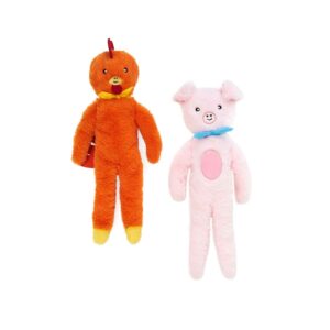 ZippyPaws Fluffy Peltz Pig and Chicken Dog Toys ZP1085