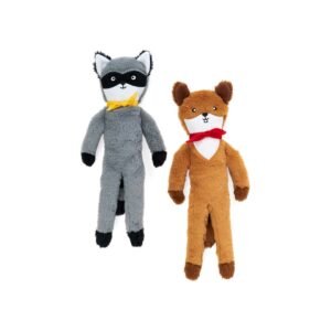 ZippyPaws Fluffy Peltz Squirrel and Raccoon Dog Toys ZP1083