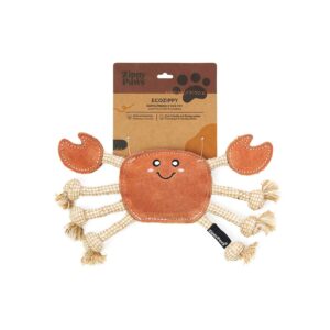 ZippyPaws ecoZippy Suede and Rope Buddies Crab Dog Toy ZP1442