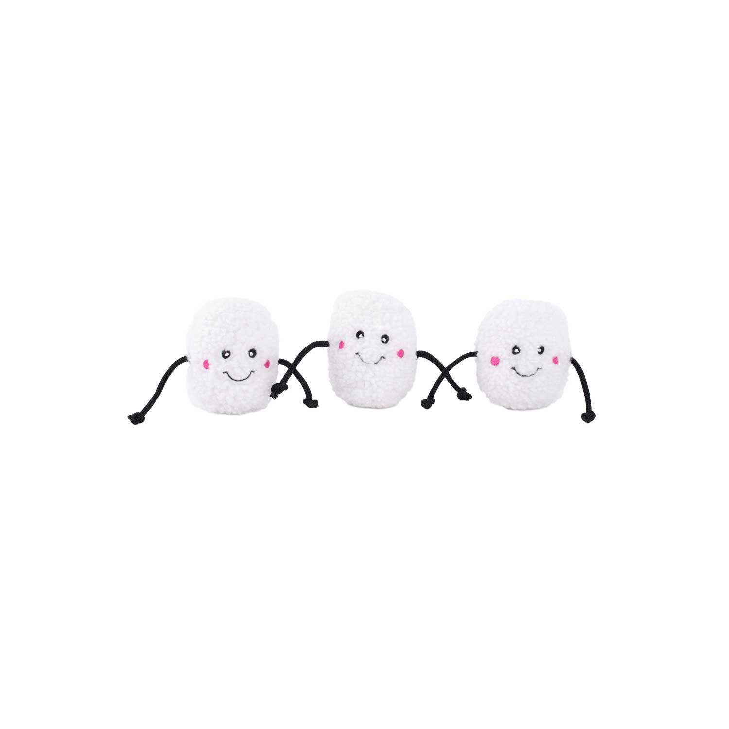 ZippyPaws Holiday Miniz 3-Pack Marshmallows Dog Toy ZP733