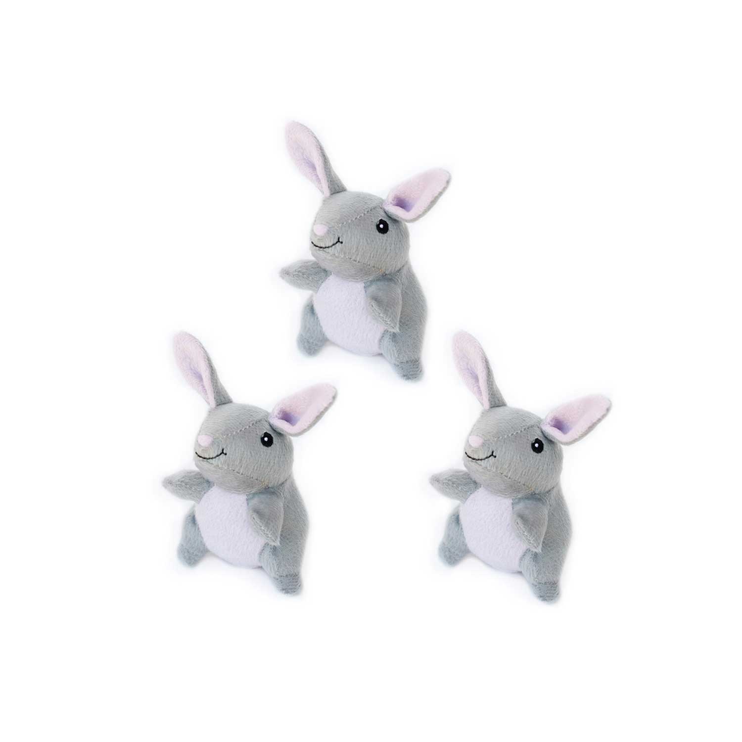 ZippyPaws Miniz 3-Pack Bunnies Dog Toy ZP249
