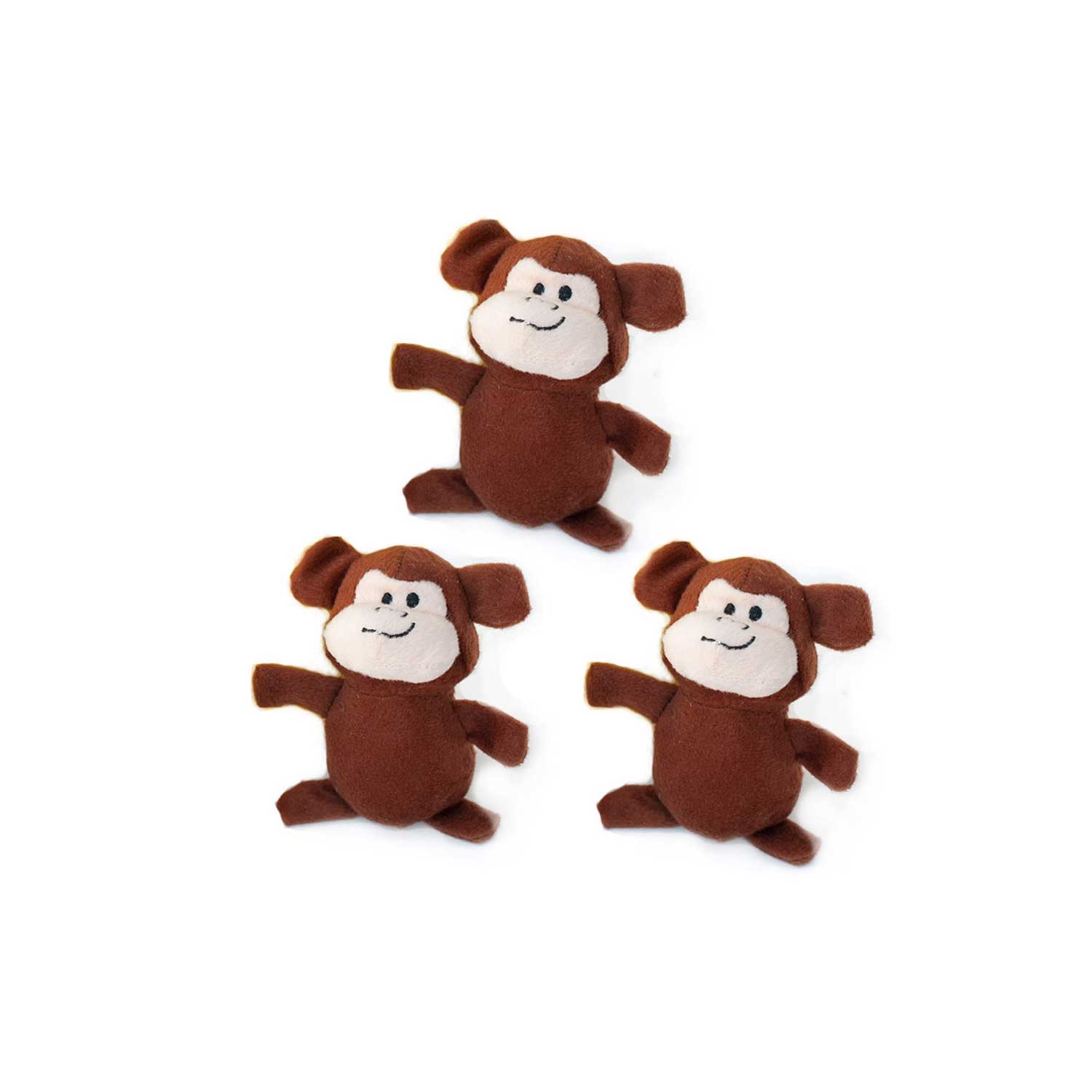 ZippyPaws Miniz 3-Pack Monkeys Dog Toy ZP248