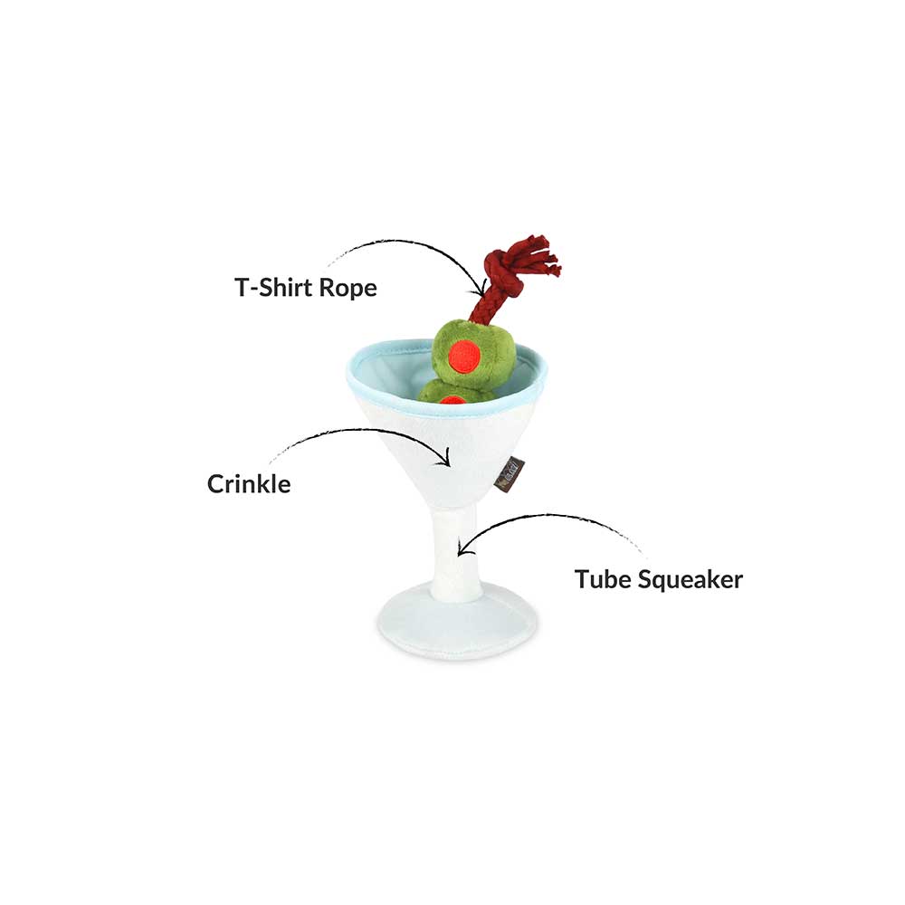 Pet Play Barktender Pawtini dog toy details