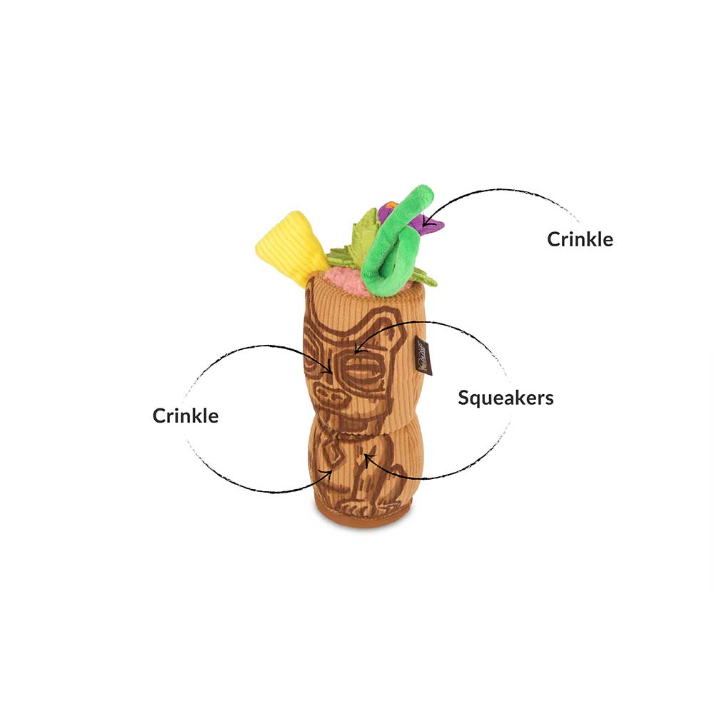 Pet Play Barktender Tiki Time dog toy details