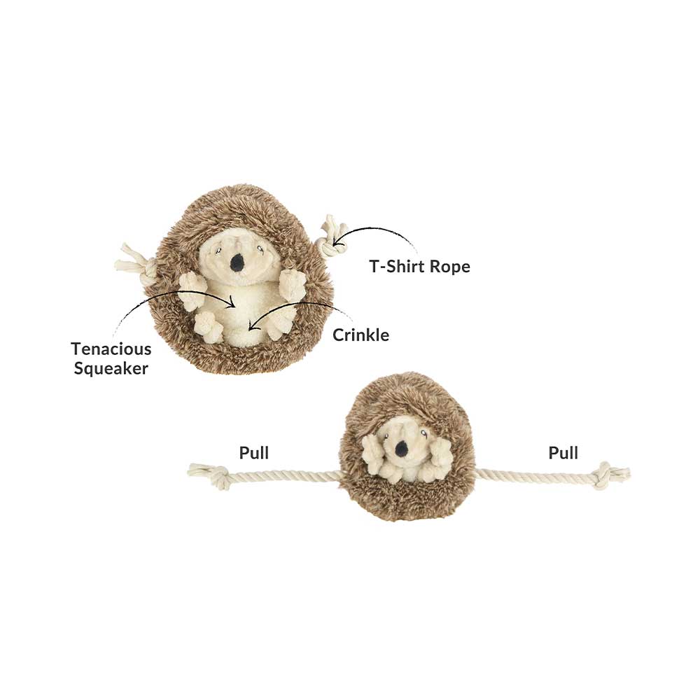 Pet Play Forest Friends Hamilton the Hedgehog dog toy details