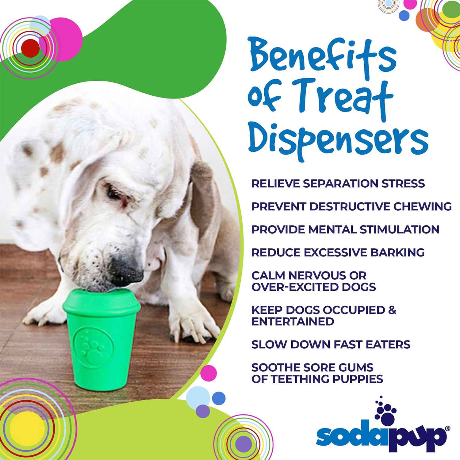 Sodapup Coffee Cup Durable Rubber Chew Toy And Treat Dispenser Benefits