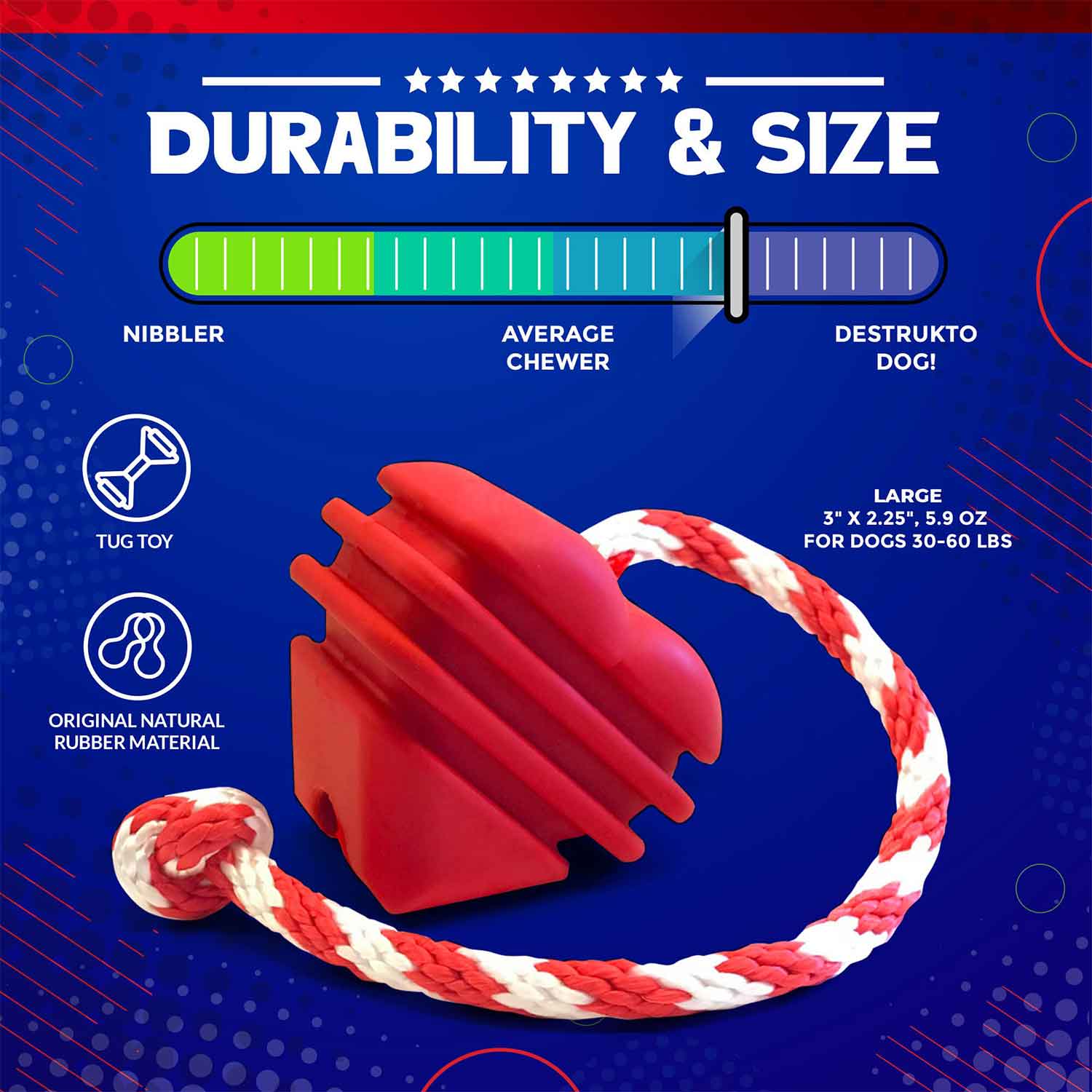 Sodapup Heart on a String Durable Rubber Dog Toy Durability