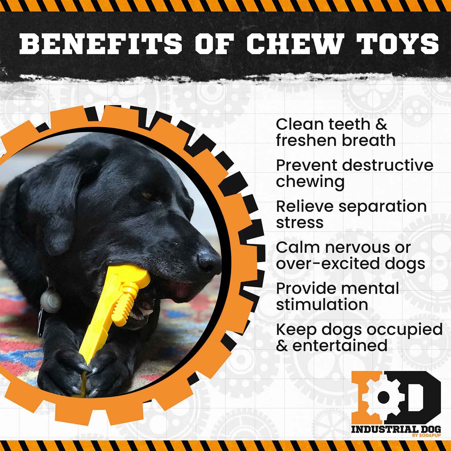 Sodapup ID Pipe Wrench Ultra Durable Nylon Dog Chew Toy Benefits