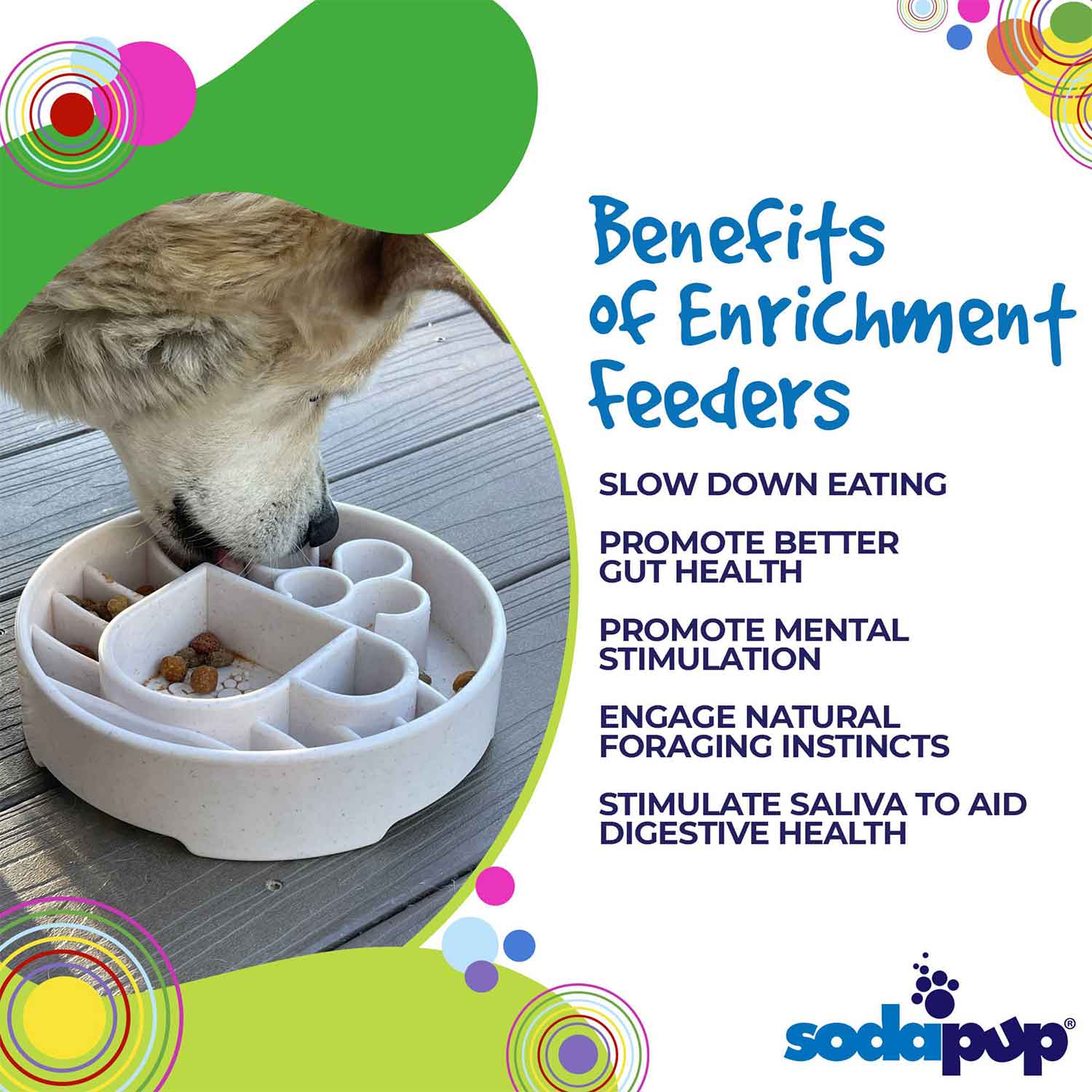 Sodapup Java Design eBowl Enrichment Slow Feeder Bowl for Dogs Benefits