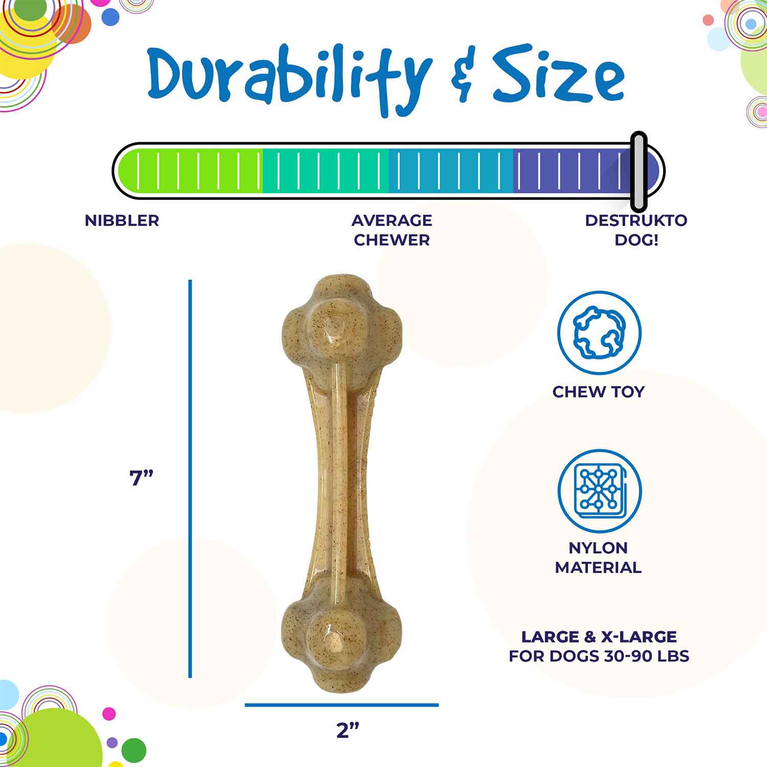 Sodapup Knuckle Bone Ultra Durable Nylon Dog Chew Toy Durability