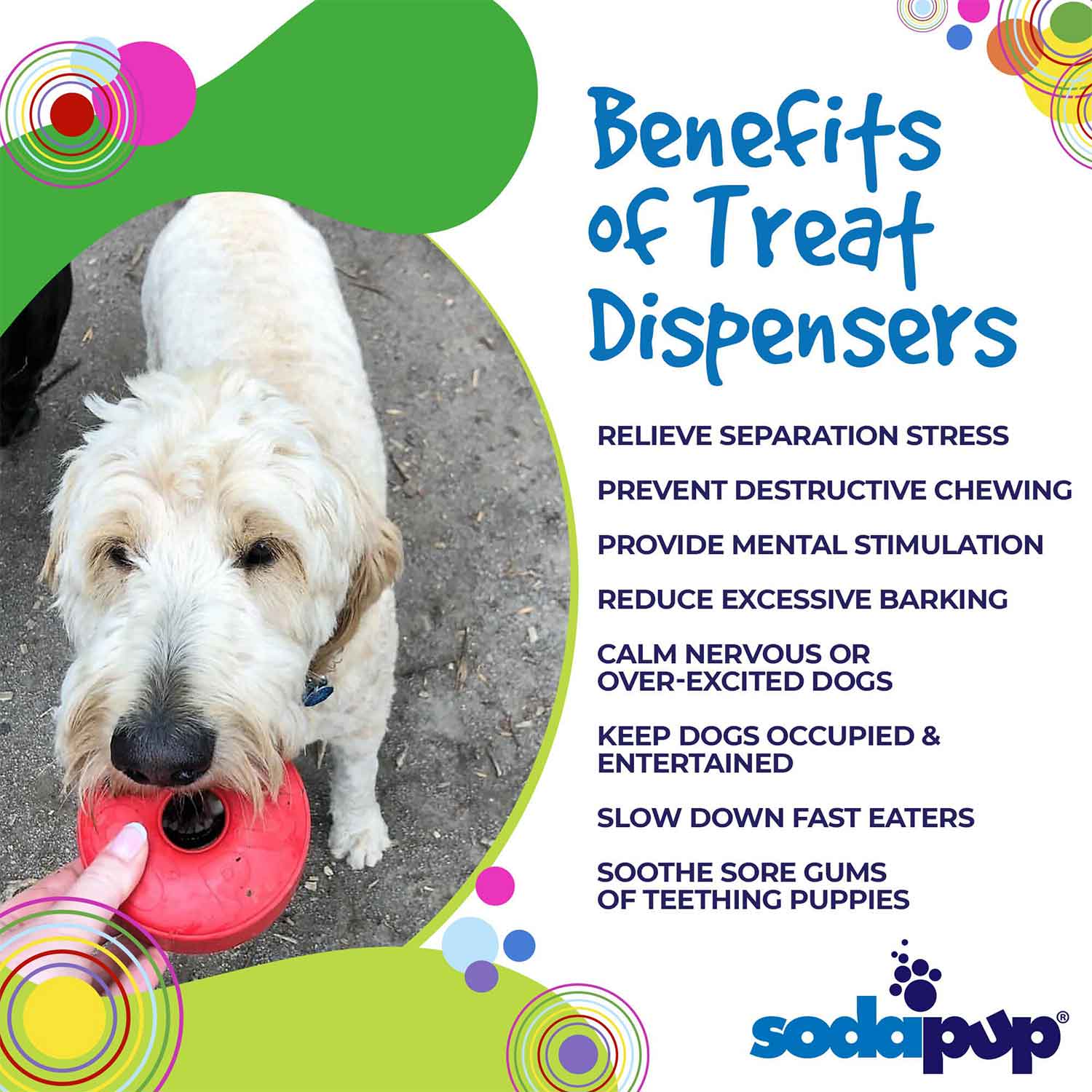 Sodapup Life Ring Durable Rubber Chew Toy & Treat Dispenser Benefits