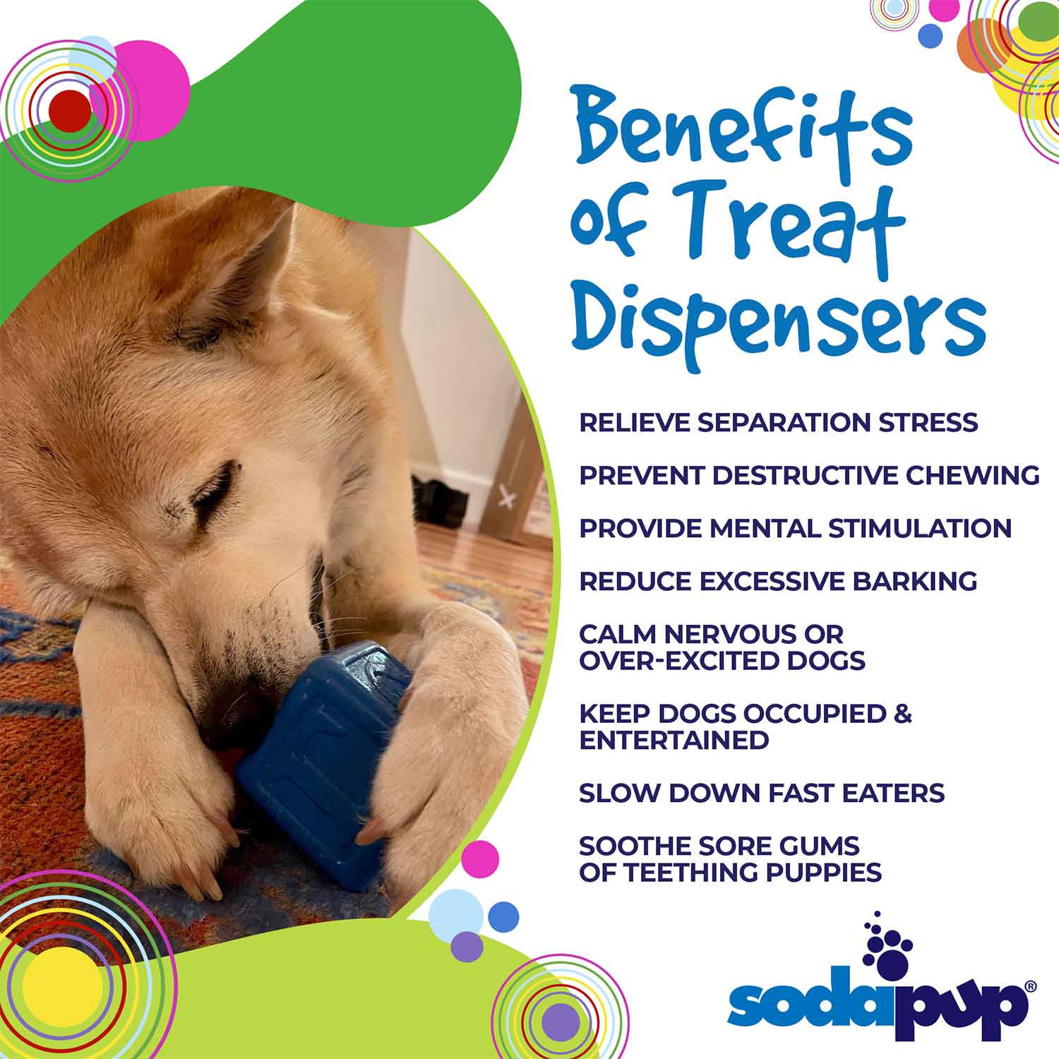 Sodapup Love Cube Durable Rubber Dog Chew Toy & Treat Dispenser Benefits