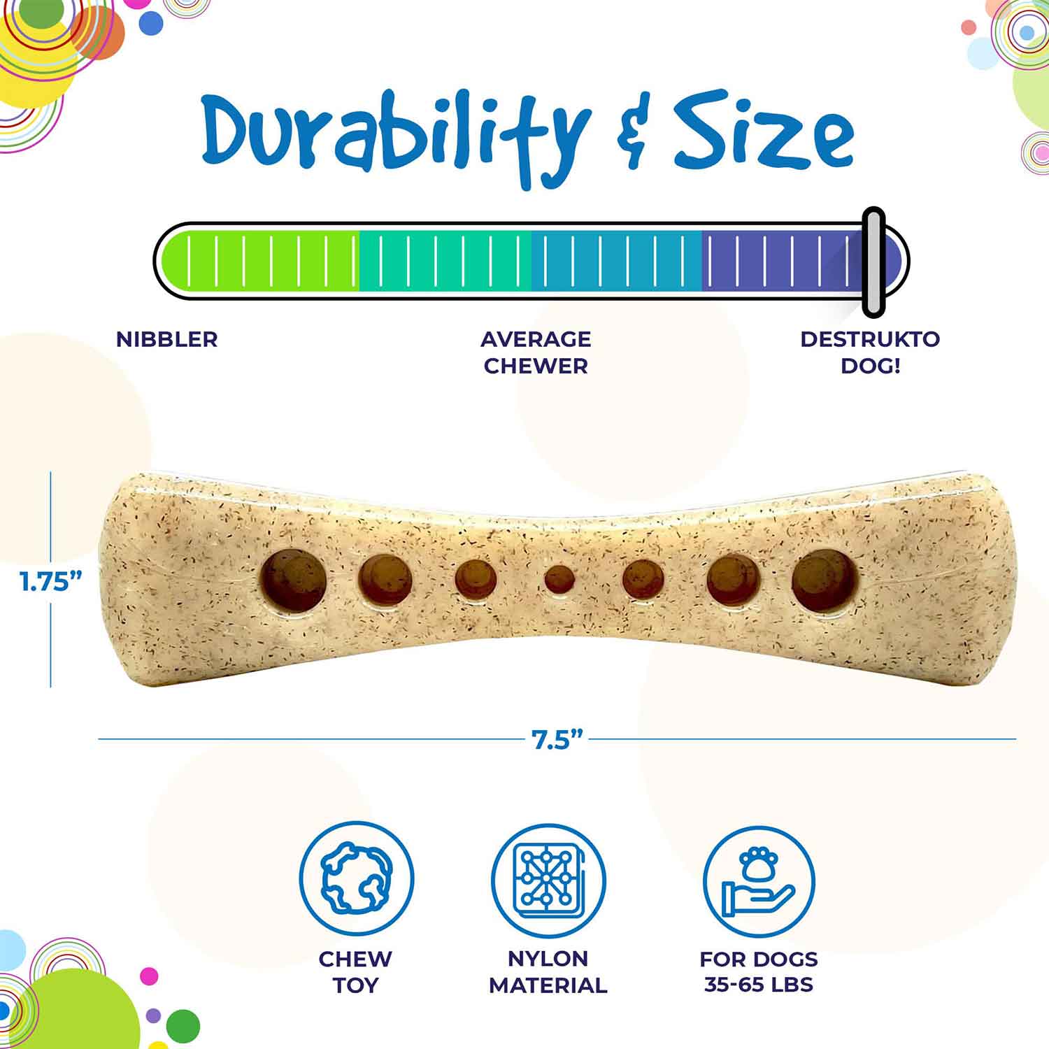 Sodapup Mod Bone Ultra Durable Nylon Dog Chew Toy Durability