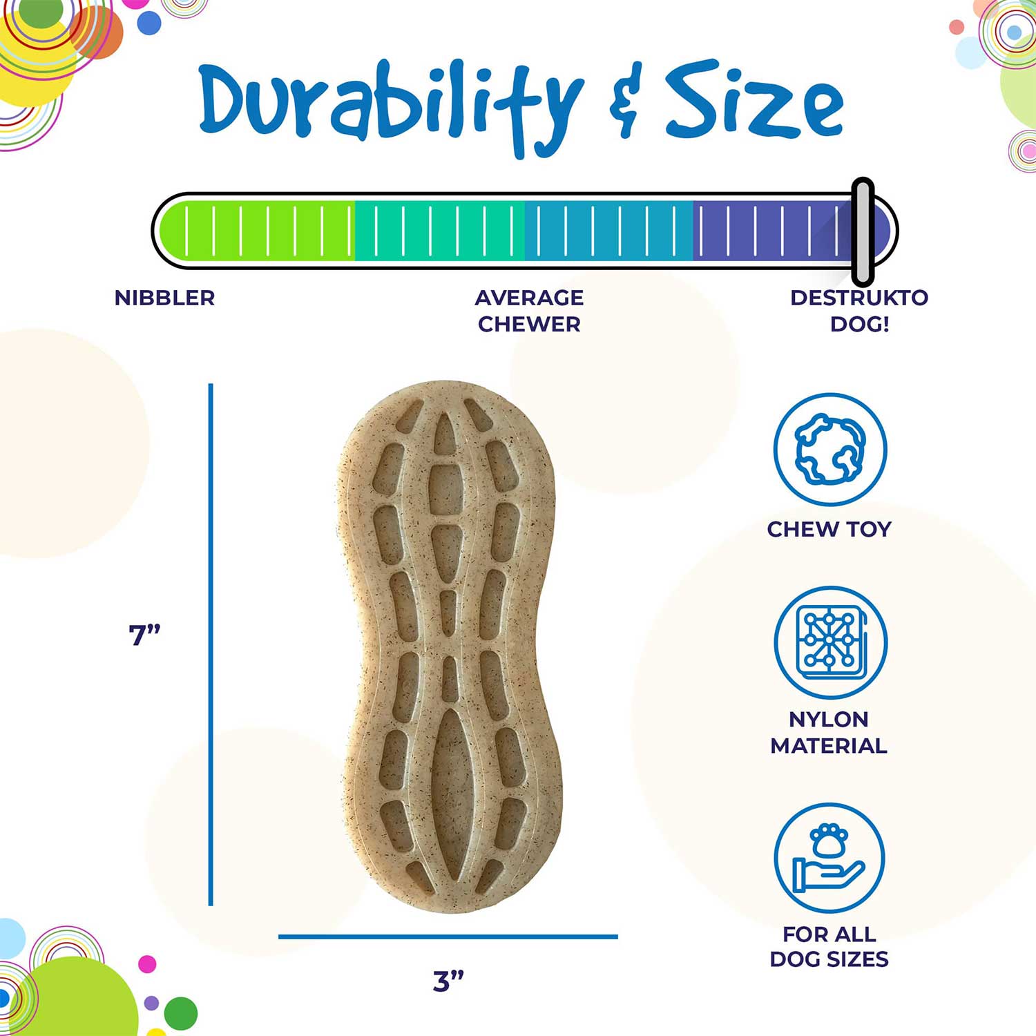 Sodapup Peanut Ultra Durable Nylon Dog Chew Toy Durability