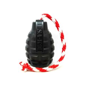 Sodapup USA-K9 Grenade Durable Rubber Chew Toy, Treat Dispenser, Reward Toy, Tug Toy And Retrieving Toy Magnum