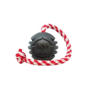 Sodapup USA-K9 Magnum Black Stars and Stripes Ultra Durable Rubber Chew Toy, Reward Toy, Tug Toy & Retrieving Toy