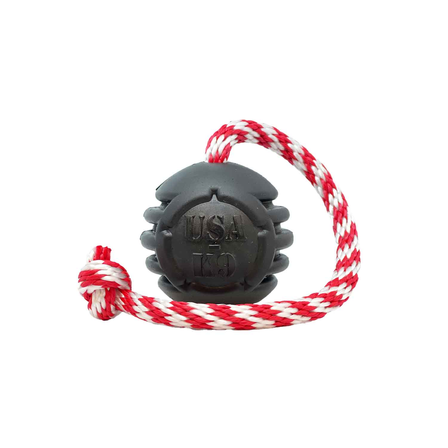 Sodapup USA-K9 Magnum Black Stars and Stripes Ultra Durable Rubber Chew Toy, Reward Toy, Tug Toy & Retrieving Toy