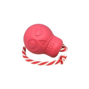 Sodapup USA-K9 Skull Durable Rubber Chew Toy, Treat Dispenser, Reward Toy, Tug Toy & Retrieving Toy Pink