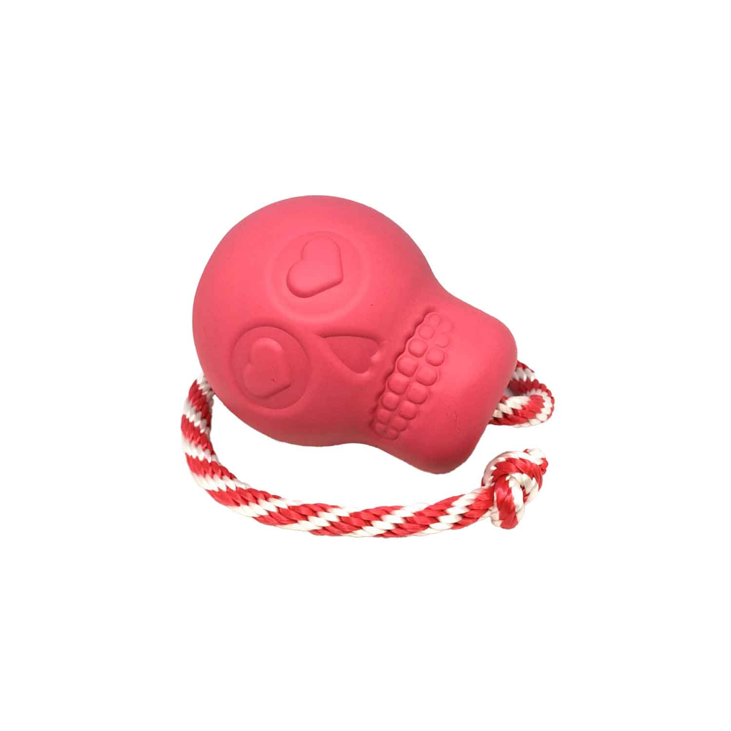 Sodapup USA-K9 Skull Durable Rubber Chew Toy, Treat Dispenser, Reward Toy, Tug Toy & Retrieving Toy Pink