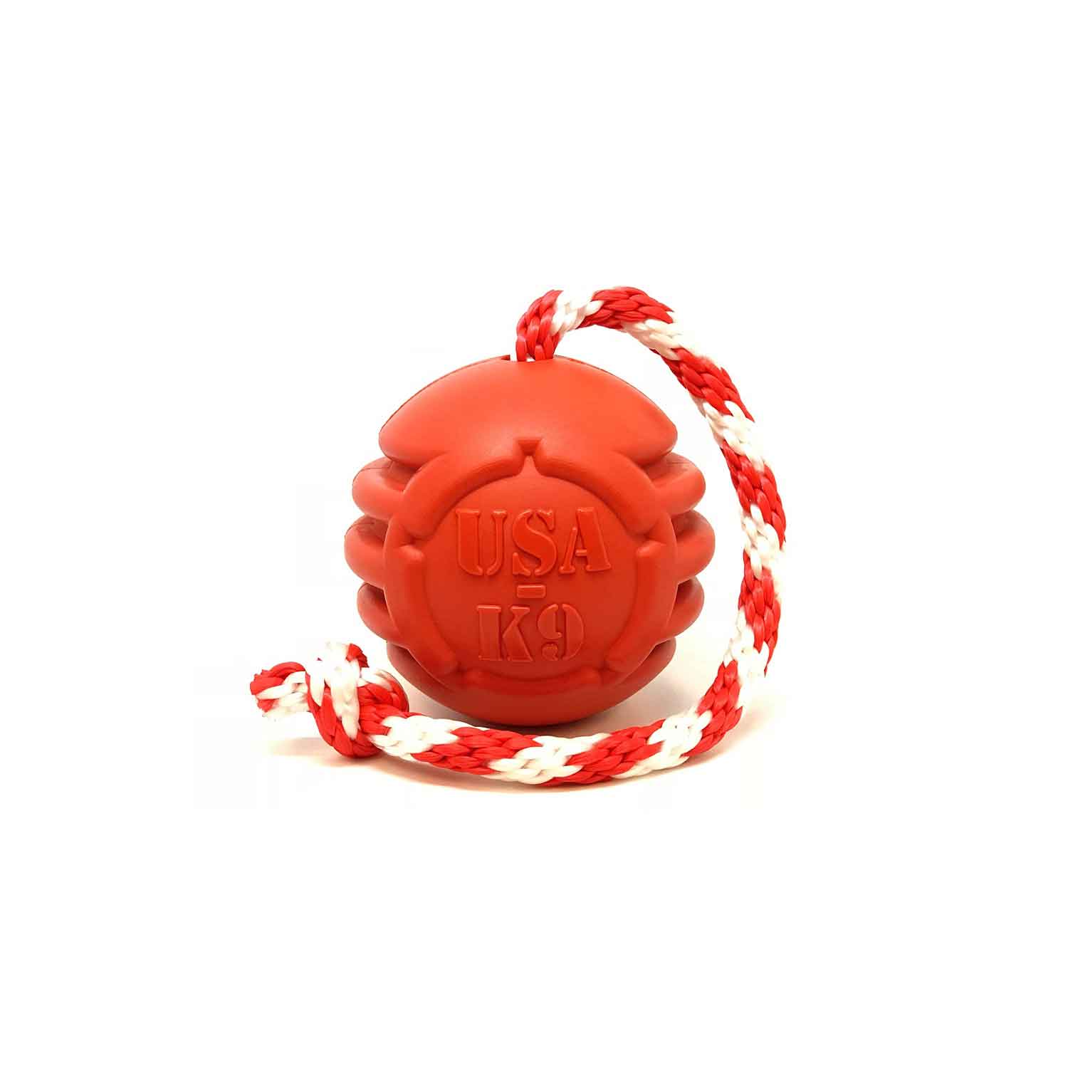 Sodapup USA-K9 Stars and Stripes Ultra Durable Rubber Chew Toy, Reward Toy, Tug Toy & Retrieving Toy Red