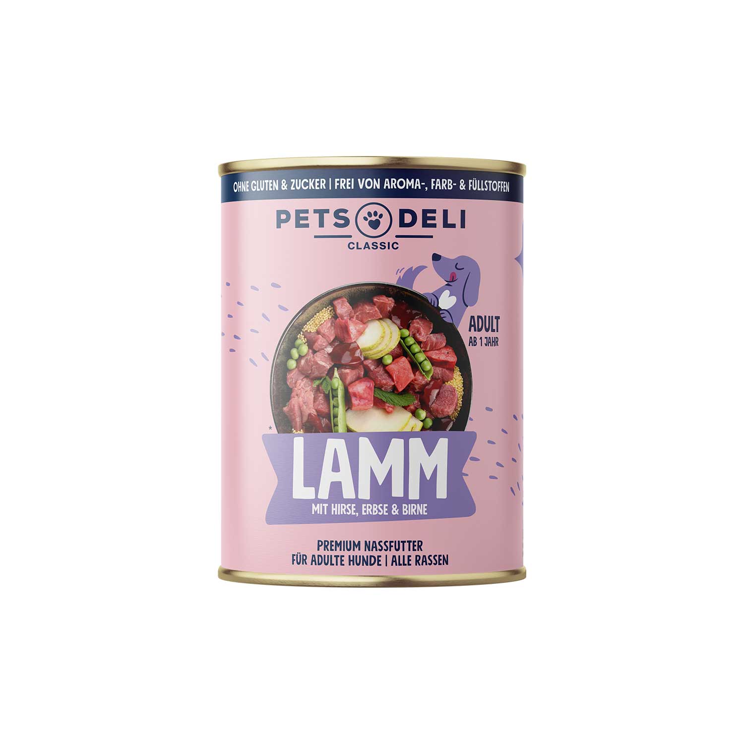 Pets Deli Lamb with Millet, Pea & Pear Dog Wet Food 400g