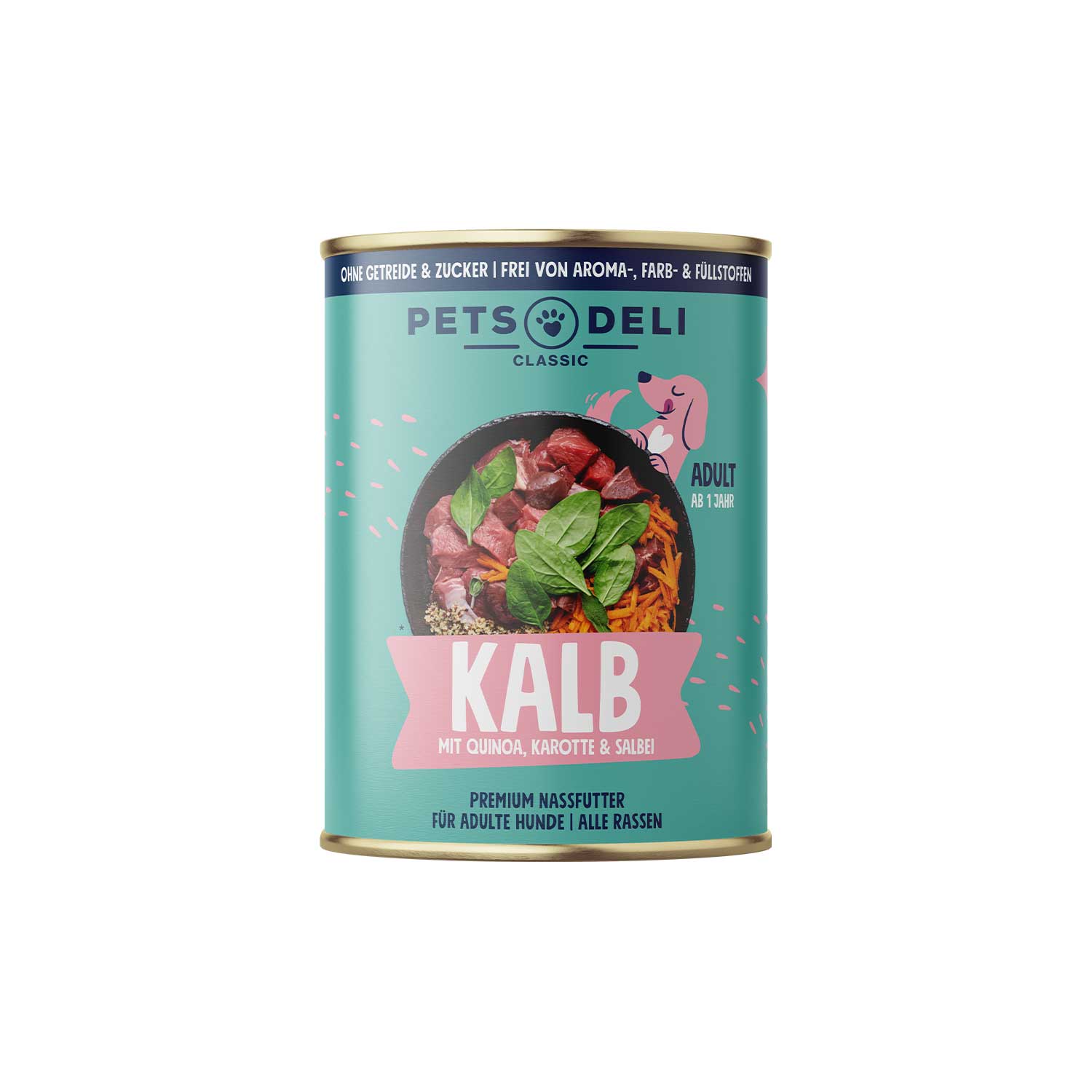 Pets Deli Veal with Quinoa, Carrot & Sage Dog Wet Food 400g