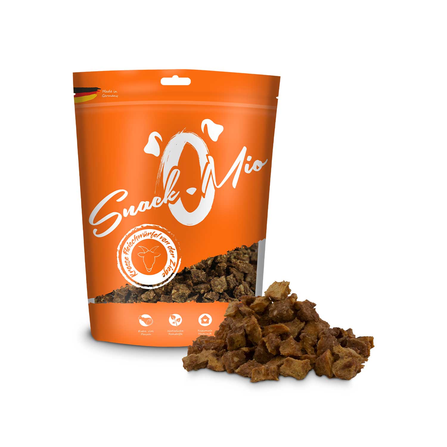 SnackOMio Crispy Goat Meat Cubes Single Ingredient Dog Treats