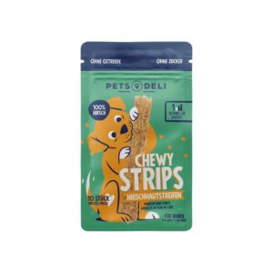 Pets Deli Chewy Strips Deer Skin Chewing Strips Hypoallergenic Dog Treats