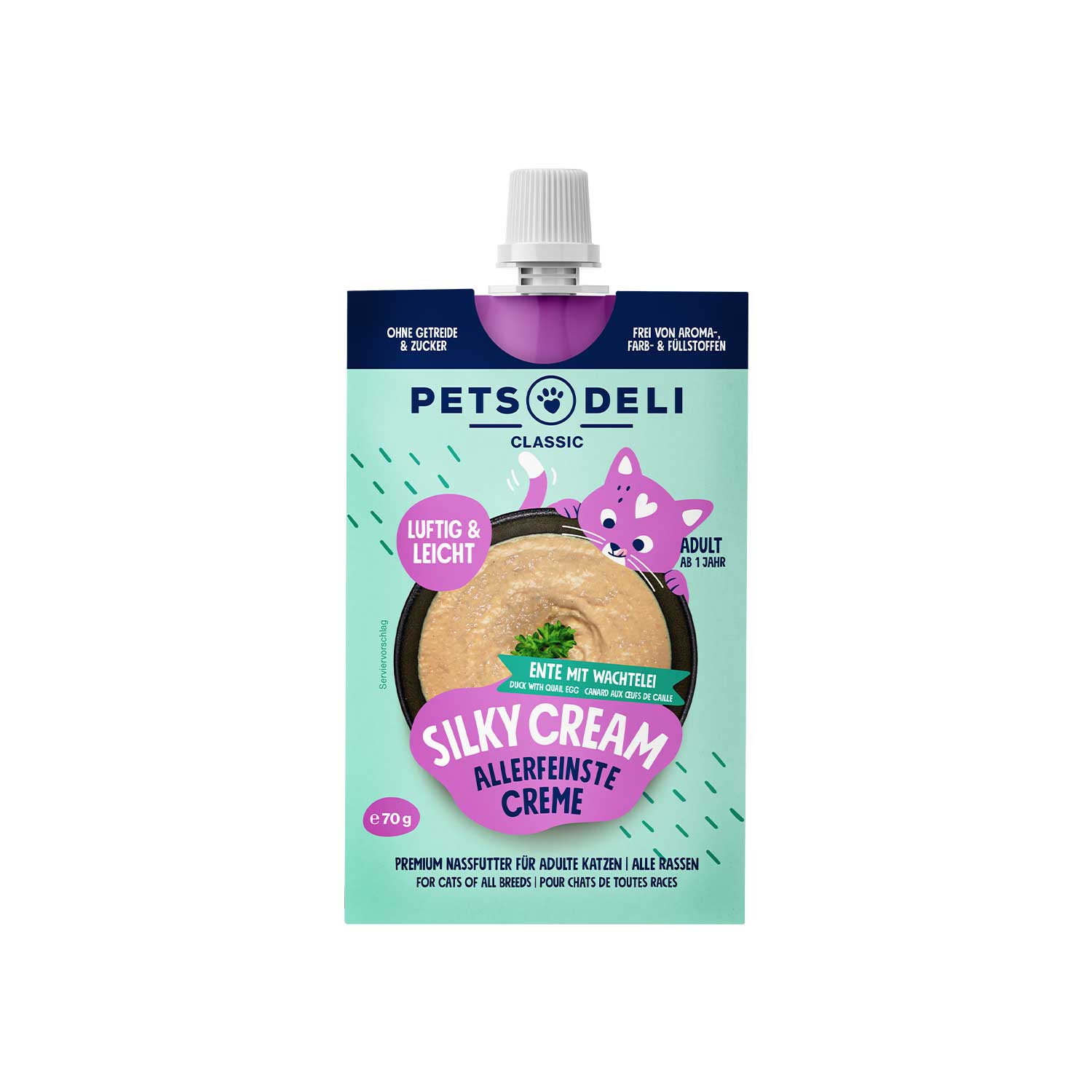 Pets Deli Silky Cream Duck with Quail Egg Wet Cat Food