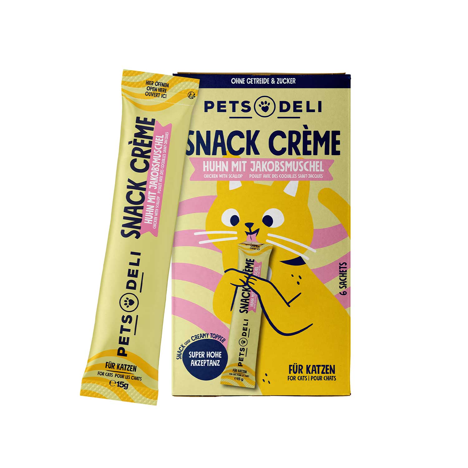 Pets Deli Snack Crème Chicken with Scallops Cat Treat