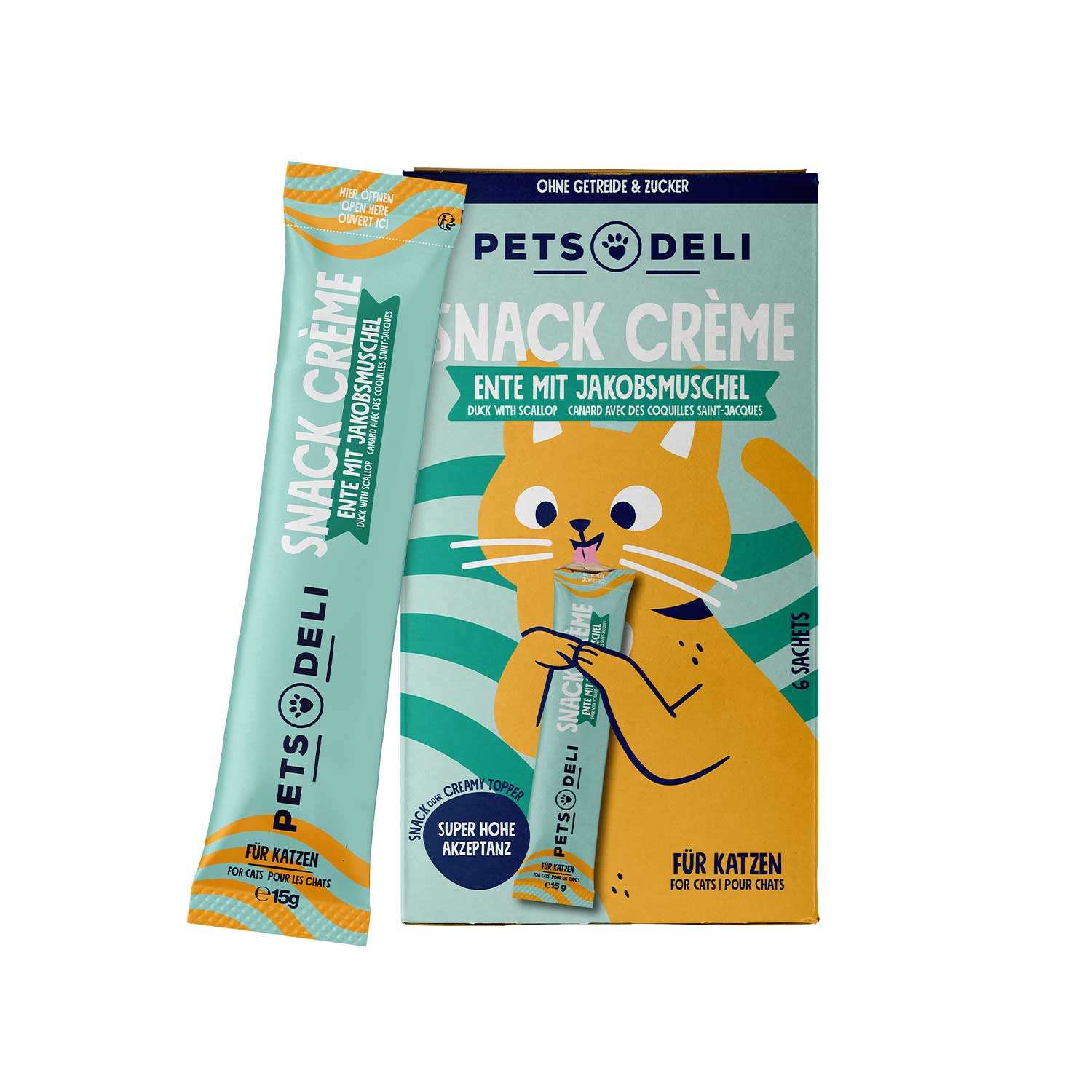 Pets Deli Snack Crème Duck with Scallops Cat Treats