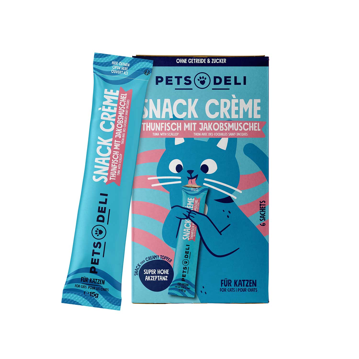 Pets Deli Snack Crème Tuna Fillet with Scallops Cat Treats