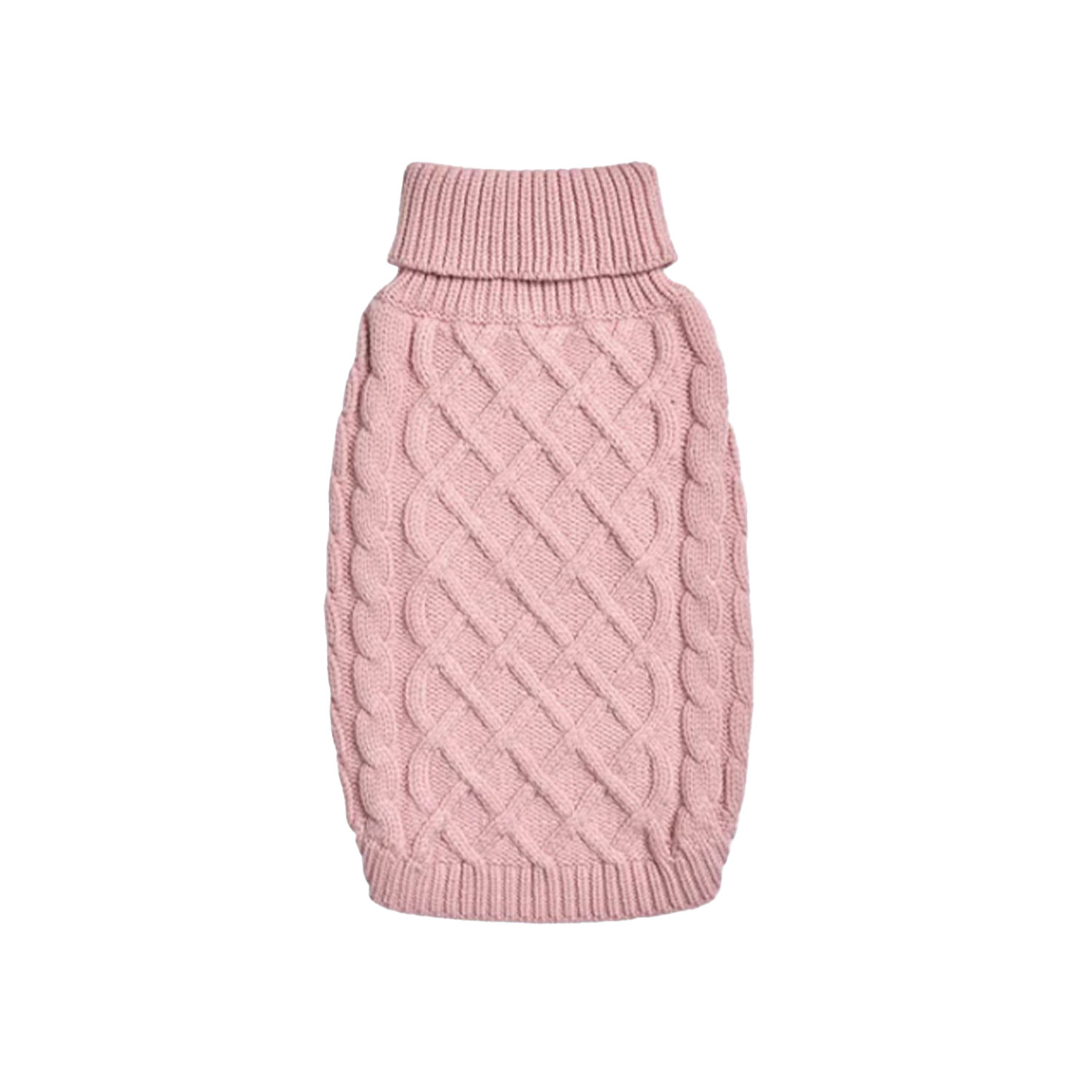 Spark Paws Cable Knit Dog Sweater Pink Back
