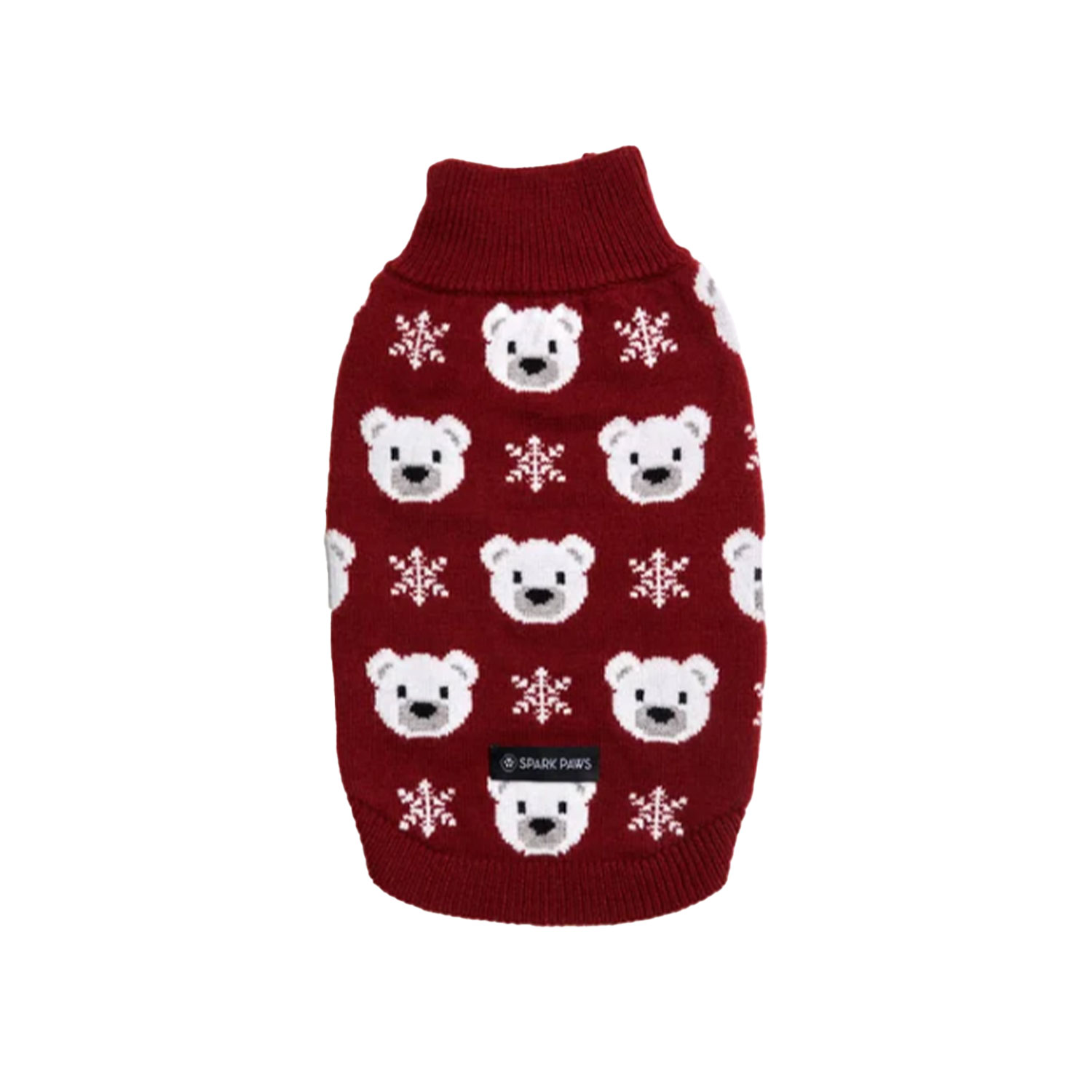 Spark Paws Polar Bear Knit Dog Sweater Back