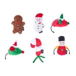 ZippyClaws Holiday 6-Pack Festive Cheer Christmas Cat Toys