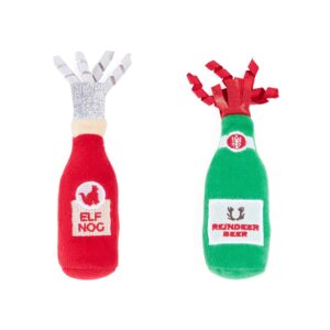 ZippyClaws Holiday Catnip Crusherz 2-Pack – Reindeer Beer & Elf Nog Christmas Cat Toys