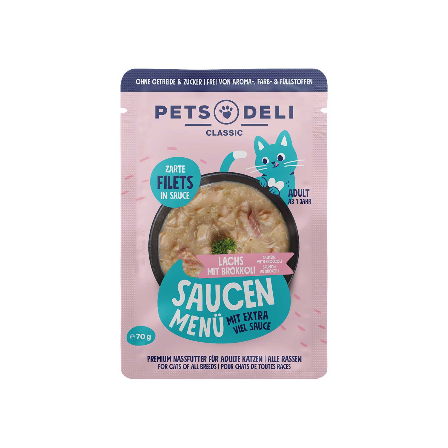 Pets Deli Saucen Menu Salmon Fillet with Broccoli Cat Wet Food