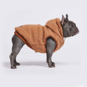 Spark Paws Teddy Sherpa Fleece Dog Jacket Brown