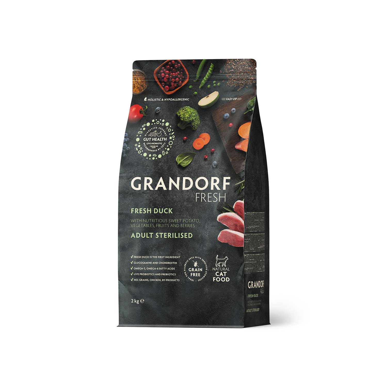Grandorf Grain Free Fresh Duck Meat with Sweet Potato Sterilized Cat Dry Food