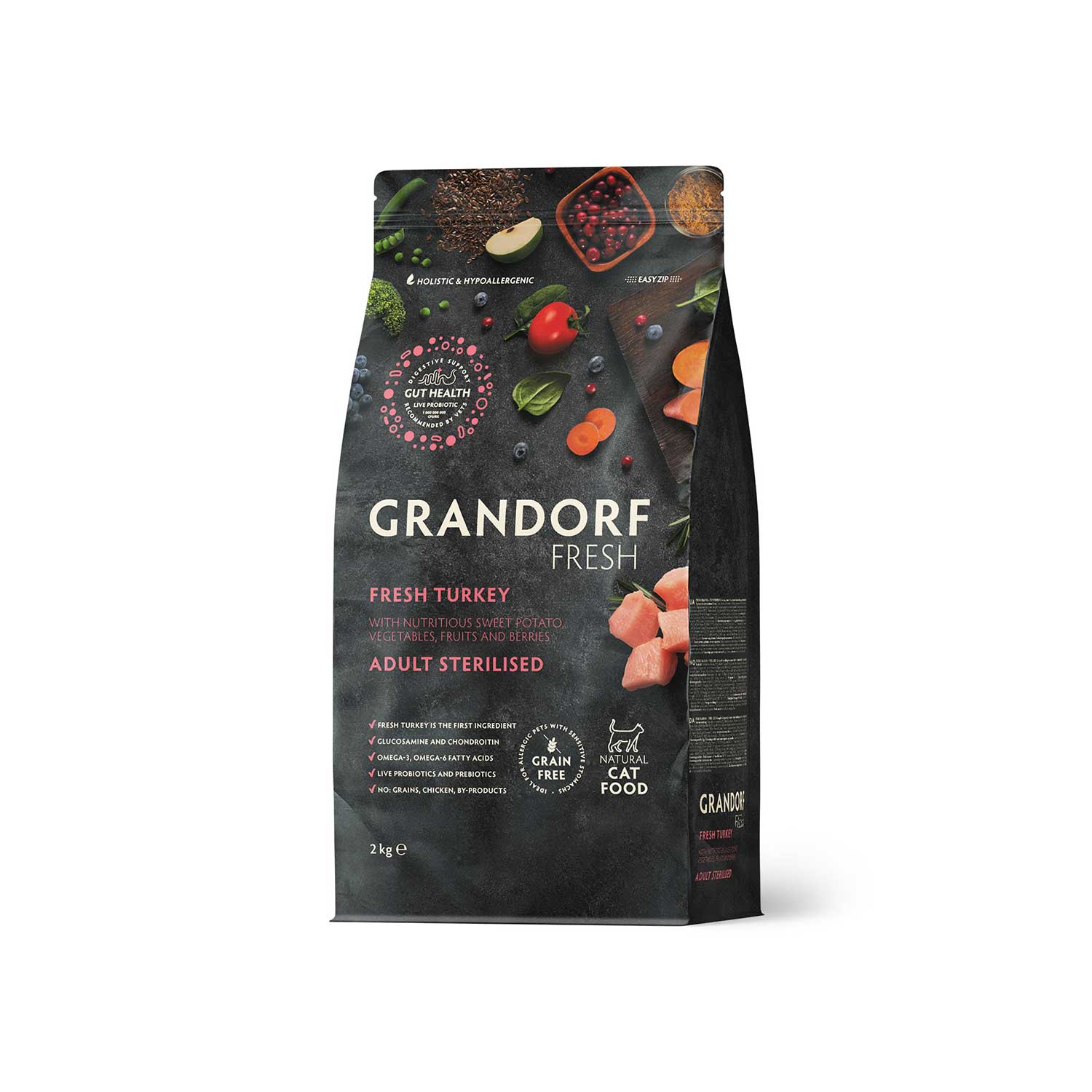 Grandorf Grain Free Fresh Turkey Meat with Sweet Potato Sterilized Cat Dry Food