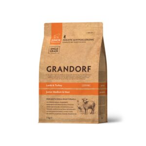Grandorf Lamb & Turkey Junior Medium & Maxi Dog Dry Food Hypoallergenic Dog Food