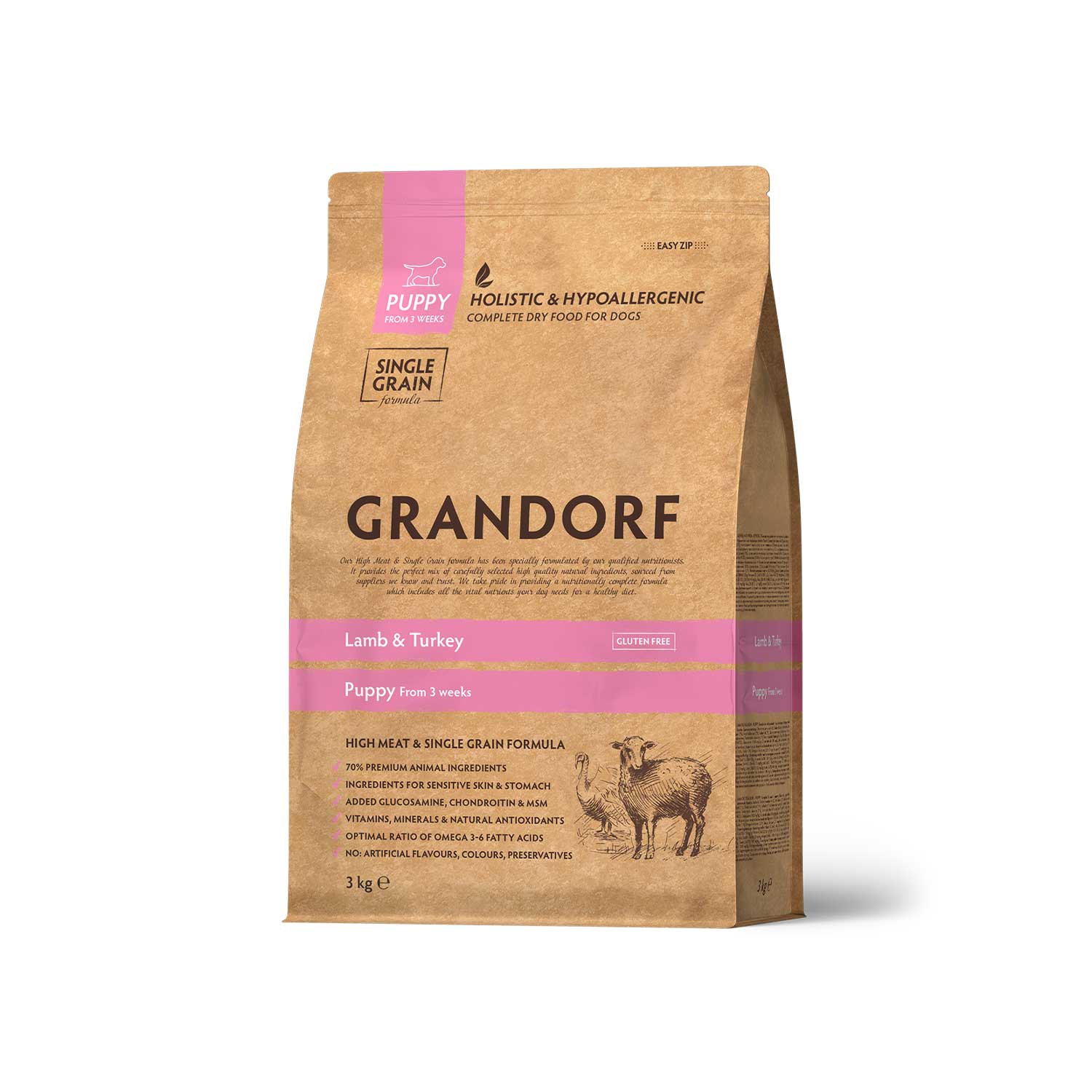Grandorf Lamb & Turkey Puppy Dry Food Hypoallergenic Dog Food