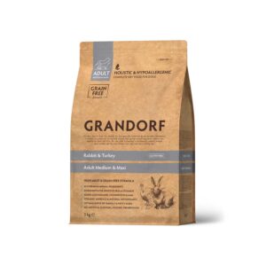 Grandorf Rabbit & Turkey Adult Medium & Maxi Breeds Dog Dry Food Hypoallergenic Dog Food