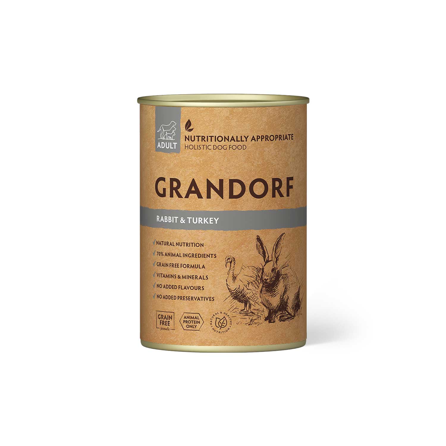 Grandorf Rabbit & Turkey Dog Wet Food Hypoallergenic dog food
