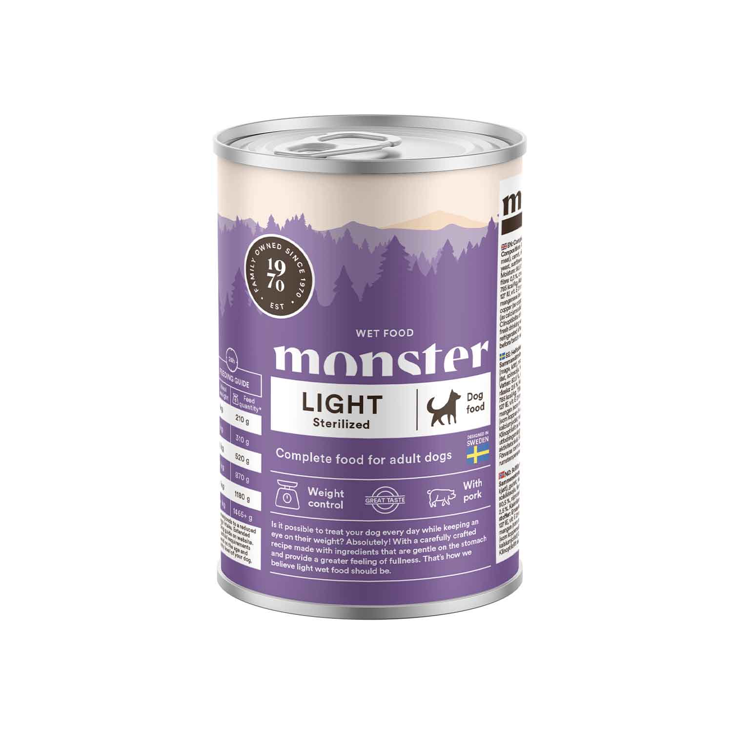 Monster Light Sterilized Dog Wet Food 400g
