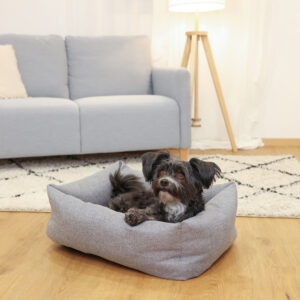 Dog sleeping in Kerbl Ely Cosy Dog Bed - Grey