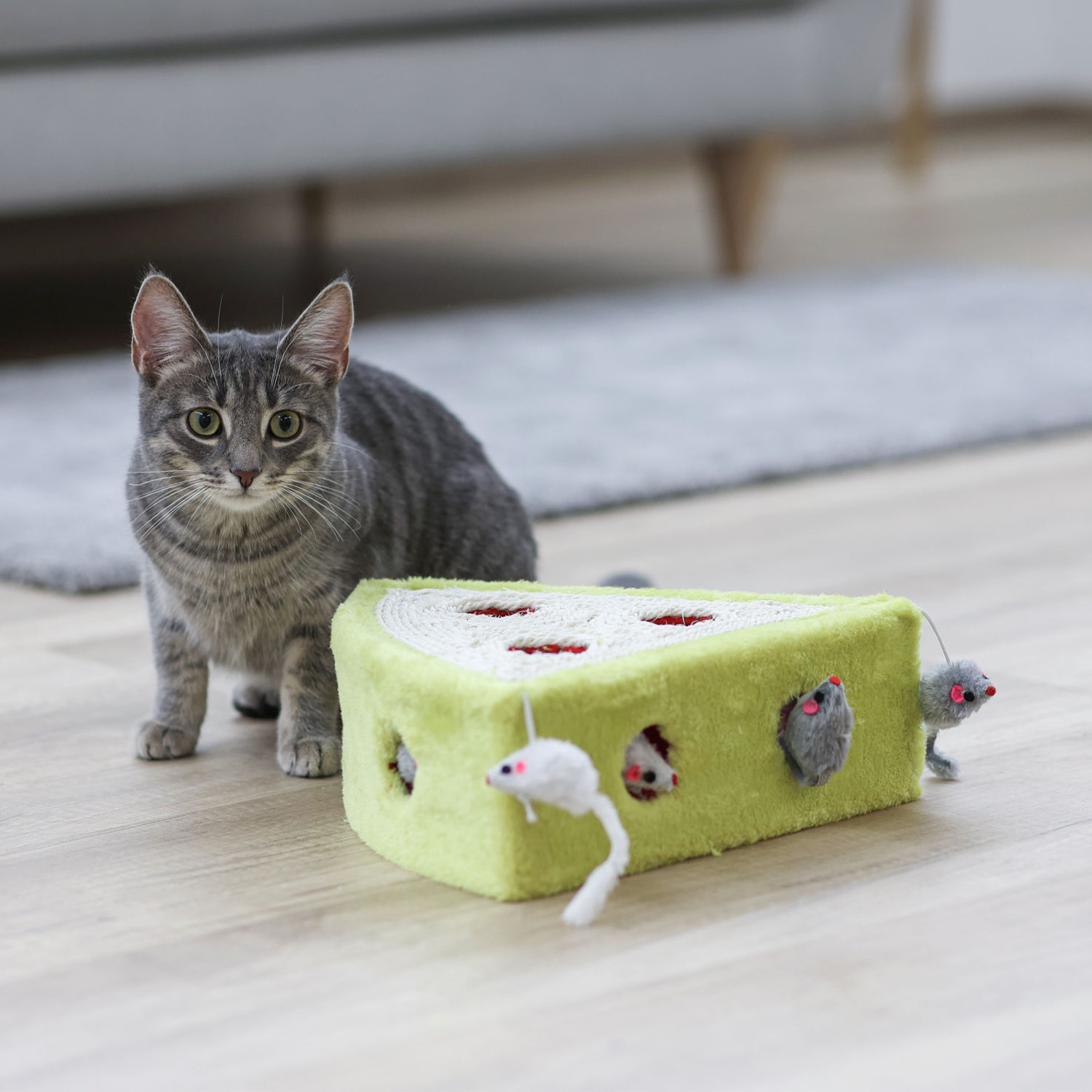 Kerbl Cat Playing with Cheesy Sisal Cat Toy