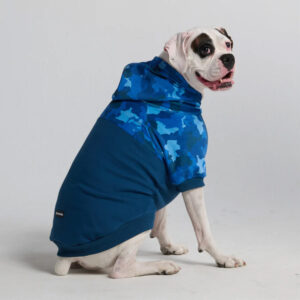 Spark Paws Blue Green Camo Dog Hoodie