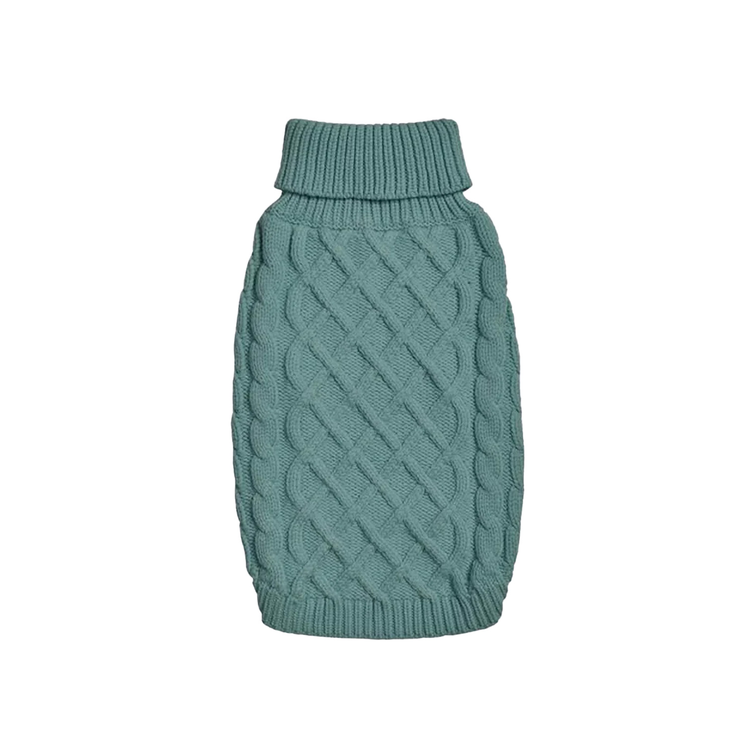 Cable Knit Dog Sweater - Pine Green - Image 2